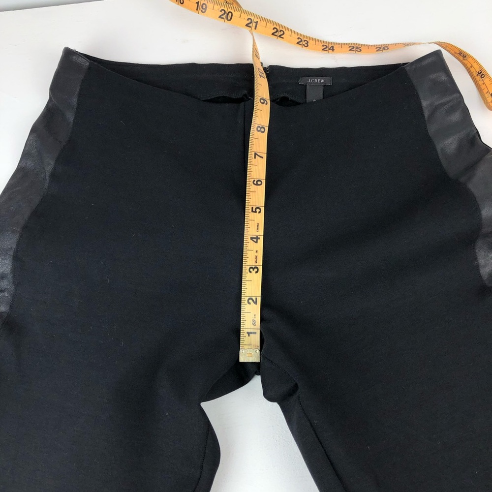 ✅ SOLD! J.Crew Black Leggings with Genuine Leather Trim - Size 6 - Picture 13 of 16